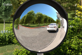 vidaXL Lauko išgaubtas eismo veidrodis, juodas, Ø45 cm, polikarbonatas