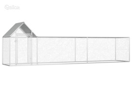 vidaXL Voljeras viščiukams, 5x1x1,5 m, galvanizuotas plienas