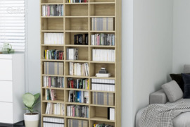 vidaXL Spintelė kompaktiniams diskams, ąžuolo, 102x16x177,5cm, mediena