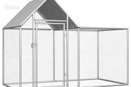 vidaXL Voljeras viščiukams, 2x1x1,5m, galvanizuotas plienas