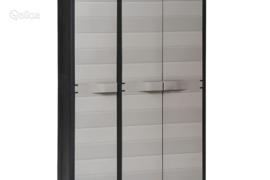 vidaXL Sodo spintelė su 4 lentynomis, juodos ir pilkos spalvos