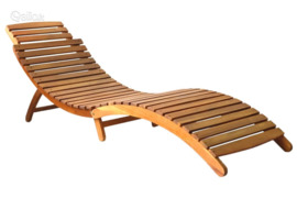 vidaXL Saulės gultas, rudos spalvos, akacijos medienos masyvas