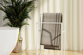 vidaXL Pastatoma rankšluosčių kabykla, balta, 48x24x78,5cm, geležis