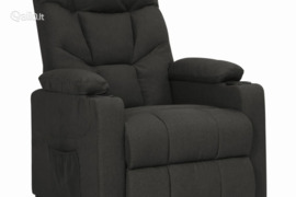 vidaXL Atlošiamas krėslas, juodos spalvos, audinys