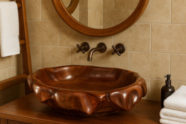 „Magku?o Širdis“ – rankų darbo praustuvas iš Filipinų geležmedžio