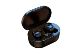 FHRM V5.3 belaidės ausinės su įkrovimo dėklu ir LED ekranu – juodos spalvos