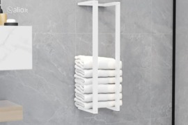 vidaXL Rankšluosčių kabykla, baltos spalvos, 12,5x12,5x60cm, plienas