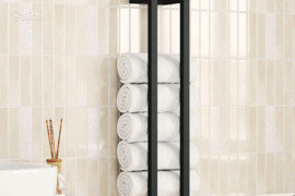 vidaXL Rankšluosčių kabykla, juodos spalvos, 12,5x12,5x60cm, geležis