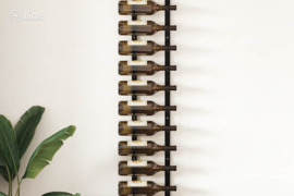 vidaXL Prie sien. mont. stovas vynui skirtas 12 but., juodos sp., gel.