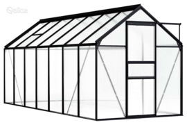 vidaXL Šiltnamis, antracito spalvos, aliuminis, 8,17m²