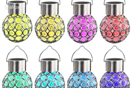 vidaXL Pakabinami saulės energija įkraunami LED šviestuvai, 8vnt.