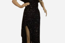 Blizgi juoda suknele