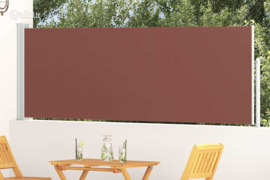 vidaXL Ištraukiama šoninė kiemo pertvara, rudos spalvos, 100x300cm