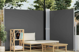 vidaXL Ištraukiama šoninė pertvara, antracito spalvos, 180x600cm