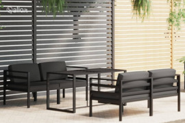 vidaXL Sodo komplektas su pagalvėlėmis, 5 dalių, antracito, aliuminis