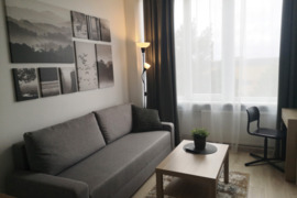 Išnuomojamas 1 kambario butas, su baldais ir buitine technika