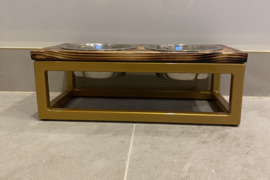 Metalinis gyvūnų dubenėlių laikiklis / staliukas