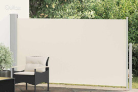 vidaXL Ištraukiama šoninė kiemo pertvara, kreminės spalvos, 170x300cm