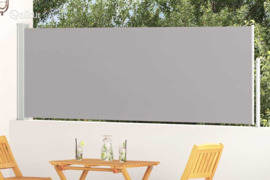 vidaXL Ištraukiama šoninė kiemo pertvara, pilkos spalvos, 100x300cm
