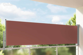 vidaXL Ištraukiama šoninė kiemo pertvara, rudos spalvos, 100x300cm