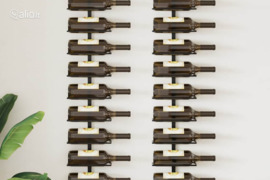 vidaXL Prie sienos montuojami vyno laikikliai, 2vnt., juodi, metalas