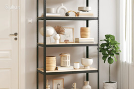 vidaXL Sandėliavimo lentyna, 5 aukštų, antracito, plienas ir mediena