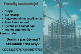 Darbas Pastolių montuotojui