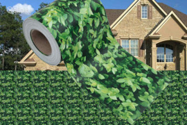 vidaXL Privatumo suteikianti sodo pertvara, žalia, 35x0,19m, PVC