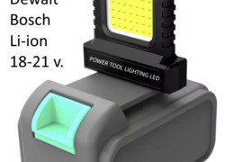 LED šviestuvas Makita, Milwaukee, Dewalt, Bosch 18-21 v. akumuliatoriams