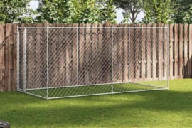 vidaXL Lauko voljeras šunims, 382x192x185cm