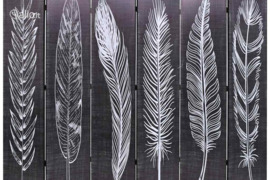 vidaXL Kamb. pertvara, sulankst., 228x170cm, juod. balt. sp. plunksn.