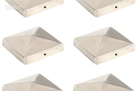 vidaXL Tvoros stulpų dangteliai, 6vnt., 101x101mm, nerūdijantis plienas