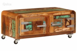 vidaXL Kavos staliukas, 85x55x40cm, perdirbtos medienos masyvas