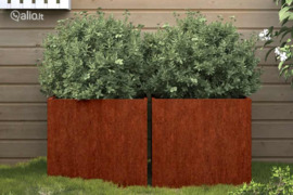 vidaXL Loveliai, 2vnt., 32x30x29cm, Corten plienas