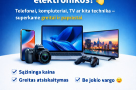 1.Parduok naudotą telefoną ar kompiuterį – gauk pinigus iškart! Asnupirksiu.lt
