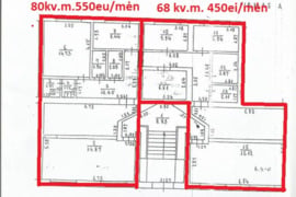Nuomojamos 148 kv.m. Patalpos Tiltų g. 1 aukšte Klaipėda. Matoma vieta, šalia autobusu stotelė