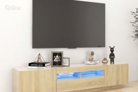 vidaXL Televizoriaus spintelė su LED apšvietimu, ąžuolo, 180x35x40cm