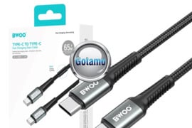 Type-C į Type-C laidas 2 metrai 65W BWOO WWW.GOTAMO.LT