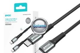 Type-C į Type-C laidas 3 metrai 65W BWOO WWW.GOTAMO.LT