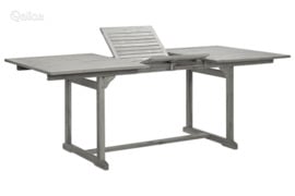 vidaXL Sodo valgomojo stalas, (150–200)x100x75cm, akacijos masyvas