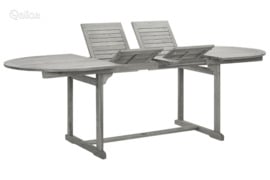 vidaXL Sodo valgomojo stalas, (160–240)x100x75cm, akacijos masyvas