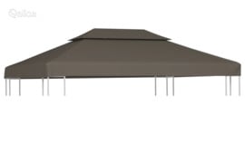 vidaXL Pavėsinės uždangalas, taupe, 4x3m, 310 g/m²