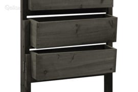 vidaXL Sulankstomas sodo lovelis, pilkas, 60x14x75cm, eglės masyvas