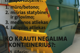Statybinių konteinerių nuoma šiukšlėms Molėtuose +370 686 34440