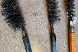 Ilgi, metaliniai šepečiai krosniai, pečiui, katilinei, kaminui valyt