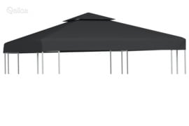 vidaXL Pakait. pavėsinės uždangalas, 310g/m², tams. pilkos sp., 3x3m