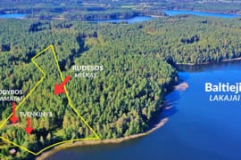 PARDUODAMAS SKLYPAS PRIE BALTŲJŲ LAKAJŲ EŽERO – PUŠYNE, SU NAMO PAMATAIS, MOLĖTŲ RAJONE!