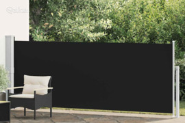 vidaXL Ištraukiama šoninė kiemo pertvara, juodos spalvos, 140x500cm