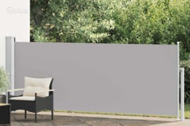 vidaXL Ištraukiama šoninė kiemo pertvara, pilkos spalvos, 140x500cm