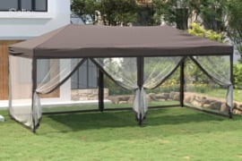 vidaXL Proginė palapinė su šoninėmis sienomis, taupe, 3x6m